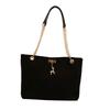 Winter Sophisticated Floral Charm Tote Bag - Modest Underarm Handbag with Subtle Chain Accents for Office Formal Events