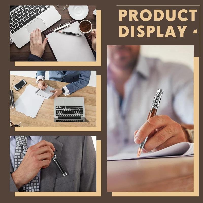 Professional Bolt Action Ballpoint Pen - 1PC Durable Metal Wood Pen, Travel Office School Wedding Favors Gift