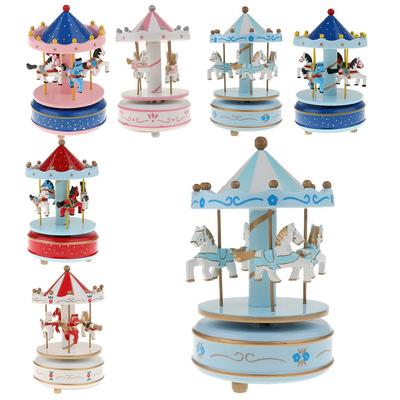 Houten Muziekdoosje, Draaiend, Mechanisch Muziekdoosje, Speelgoed / Volwassene