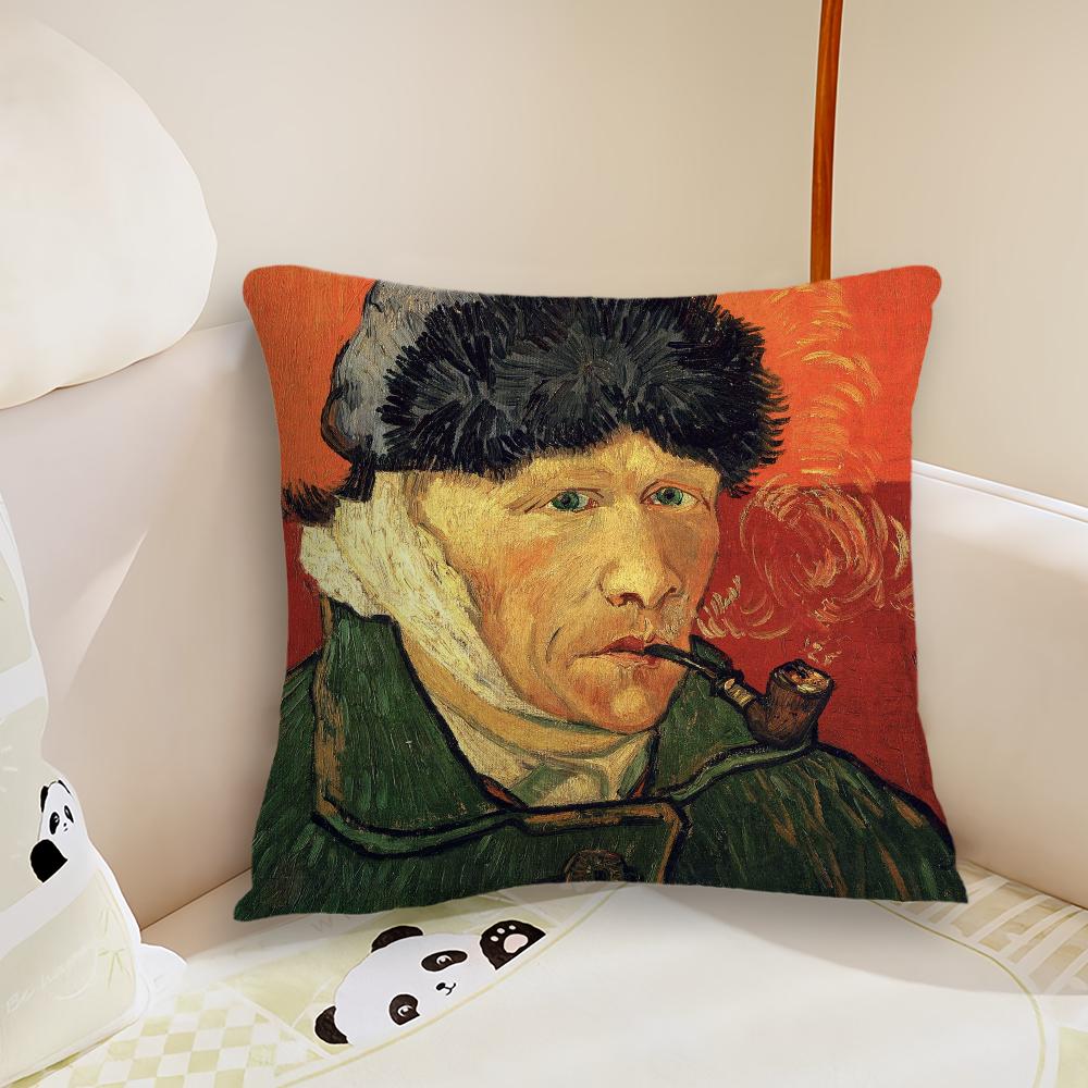 Van Gogh Art Cushion Cover Pillow Case Plush Fabric Soft Double Sided Print Sofa Cushion Cover Throw Pillow Covers