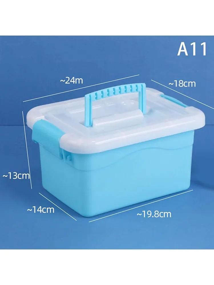 Multi Functional Storage Box with Handle Plastic Container Organizer for Household Office and Travel Use Compact Size with Secure Lid