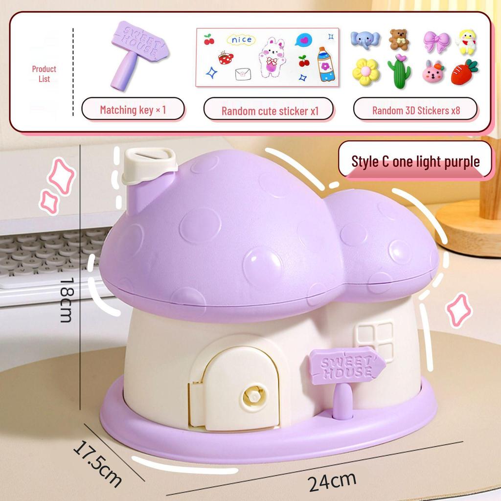 Mushroom House Money Box: DIY Savings for Kids, Boys & Girls Gift