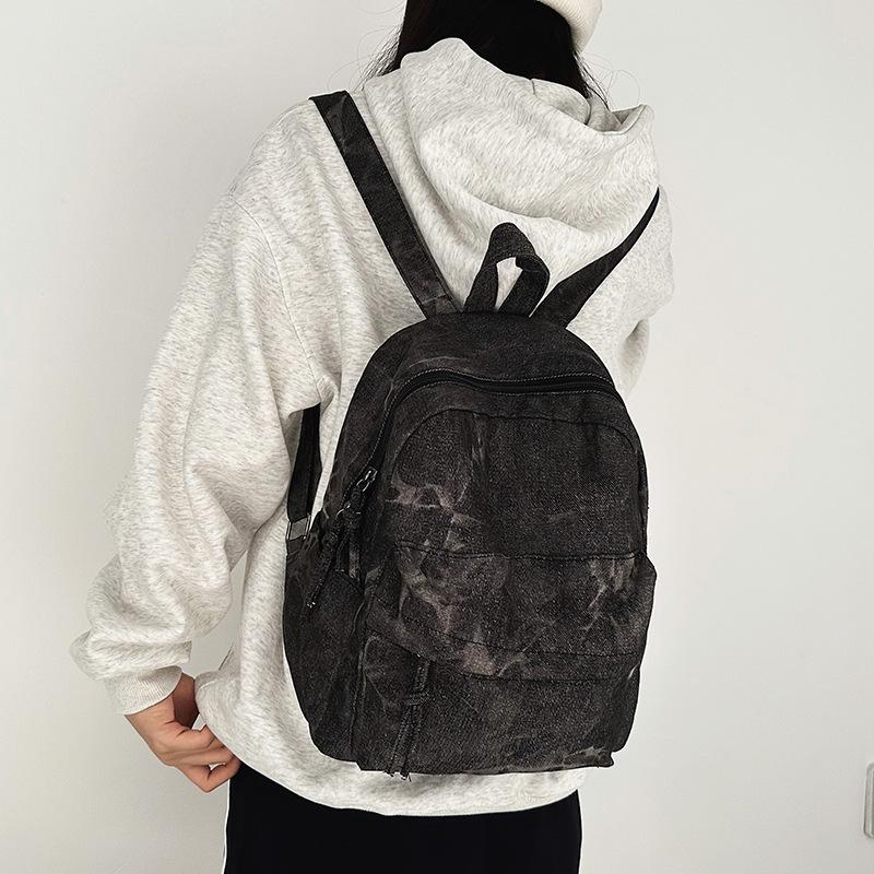 Schoolbag Retro Hong Kong Style Backpack Girls Trendy Brand Small Lightweight Waterproof Casual Small Backpack Niche Simple Student School Bag