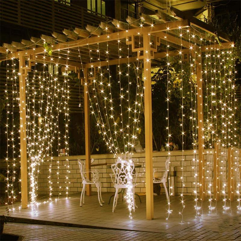 LED Icicle Curtain Lights Christmas Garland Fairy String Light Indoor Outdoor Wedding Lighting Home Party Garden Decors New 2025
