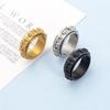 Rotating Skull Titanium Steel Ring for Men Bold Gothic Jewelry