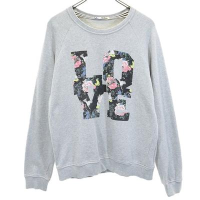 MSGM Made In Italy Print Long Sleeve Trainer S Gray Sweat Men's Used