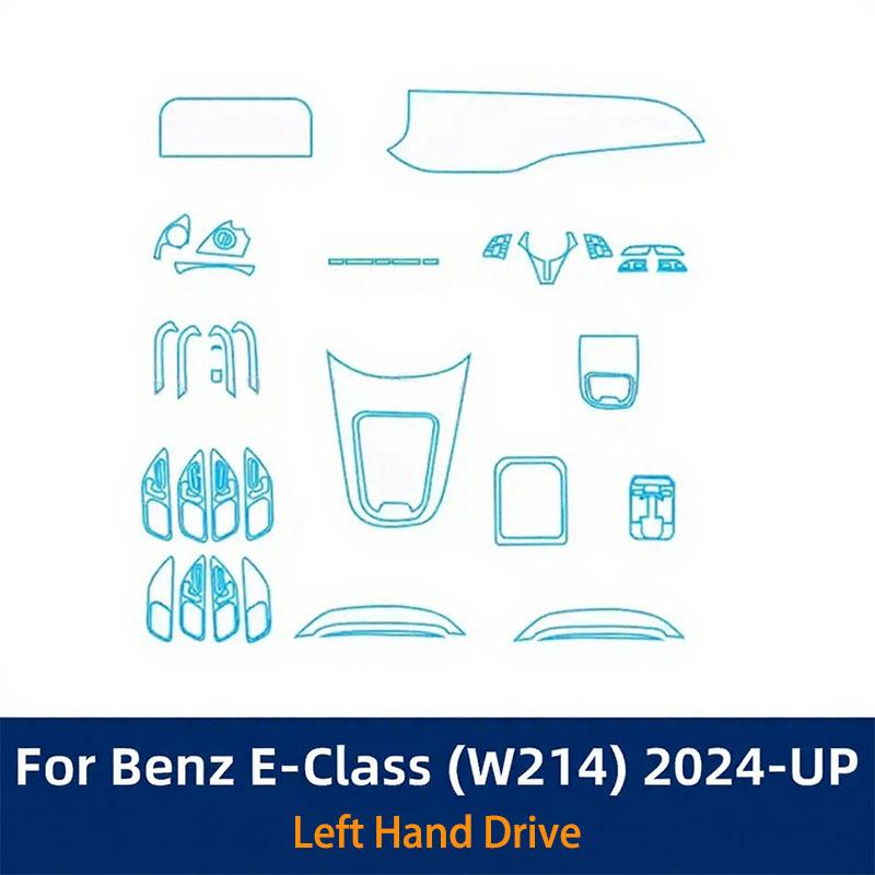 TPU Car Interior Protective Film for Mercedes Benz MB W214 E-Class 2024 Center Console Transparent Pre-cut Anti-scratch Stickers
