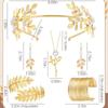 Pente de Cabelo Dourado Folhas Douradas para Noiva Pulseira de Braço Coroa de Folhas de Louro Conjunto de Joias de Deusa Festa Temática
