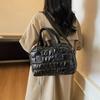 Luxury Fluffy Tote Bags Solid Color Quilted Shoulder Bag Large Capacity Handbags Women