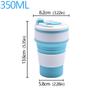 350ML/500ML Food-Grade Silicone Folding Cup Collapsible Mug With Cover Hot Drink Cup For Camping Travel Outdoors Portable
