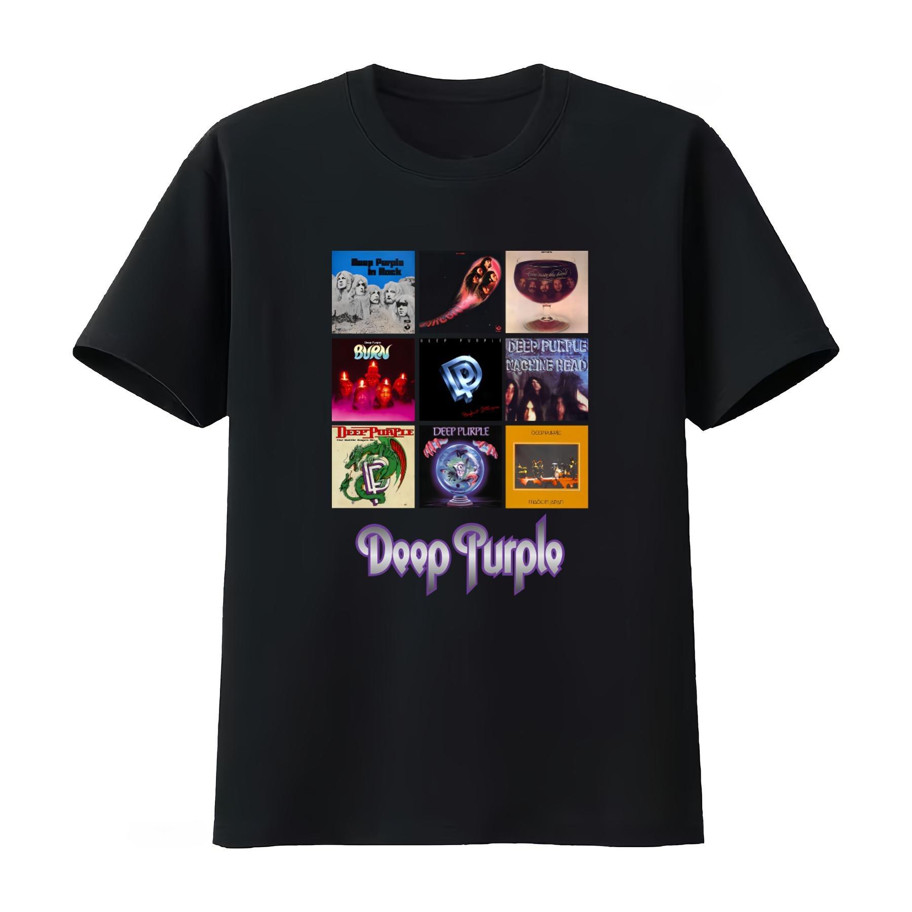 Rock Band Deep Purple T Shirt Ian Gillan Roger Glover Burn Stormbringer in Music Album Cover Unisexs Clothing 2026 Summer T Shirt S
