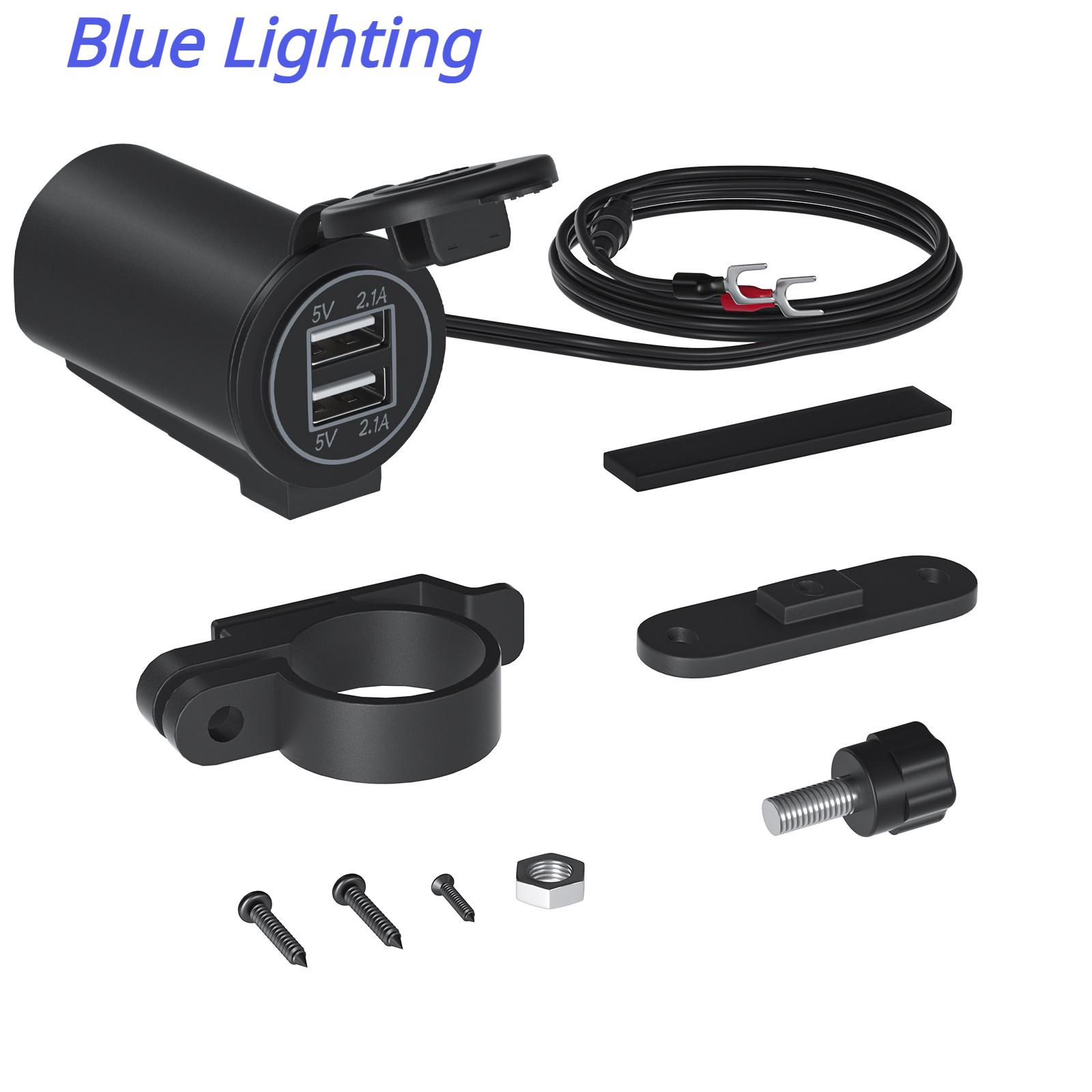 

Мотоциклетное зарядное устройство USB с двумя водонепроницаемыми ячейками 4.2A для быстрого зарядного устройства USB-разъем для автоцикла с вольтметром, аксессуары с двумя отверстиями красный