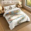 Autumn Harvest Theme Personalized 3Pcs Bedding Set Custom Text & Name 1 Sheet 2 Pillowcases Household Bedding 1pc
