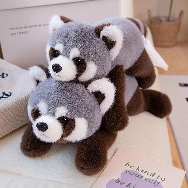 Cartoon Simulation Lying Down Little Raccoon Doll Plush Toy Raccoon Doll Children Soothing Rag Doll Birthday Gift
