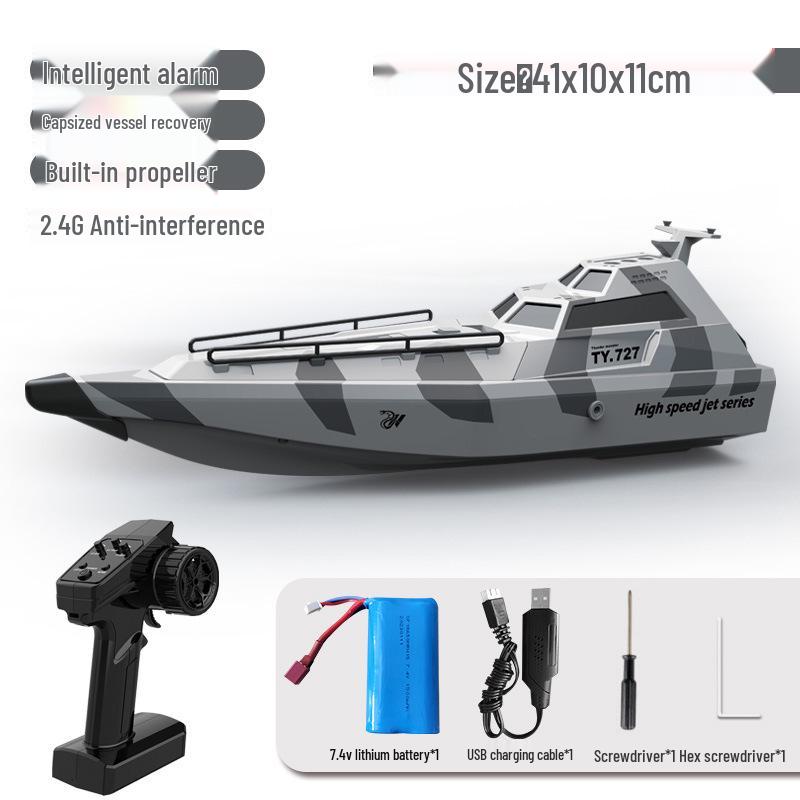 2.4G Turbo Jet High-Speed Remote Control Racing Speedboat Electric Water Toy Model