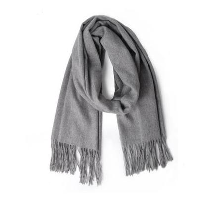Wool Scarves Winter Soft Warm Cashmere Shawl Thickened Long Tassel Shawl Warm Scarf  Solid Color Women Man Scarf
