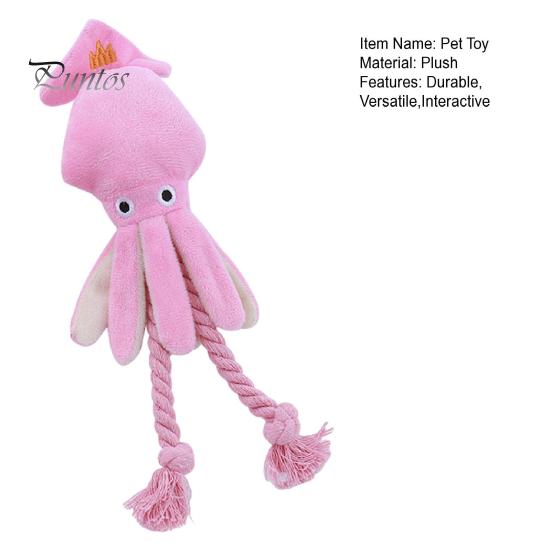 Hundespielzeug aus Plüsch mit Gesang, Oktopus-Form, Kauspielzeug für Haustiere, Zahnreinigungsspielzeug, interaktives Hundespielzeug zur Bekämpfung von Langeweile, Hundebegleiter für kleine und große Hunde