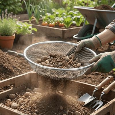 4/6/8 MM Gartenerde-Sieb Rund Rostbeständig Garten-Sand-Sieb Siebgerät Schwerlast Stein-Schmutz-Separator