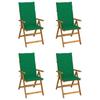 Day and Night - Day and Night Reclining Garden Chairs 4 Pcs Solid Acacia Wood Cushions