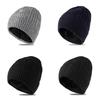 Knitted Hat Men Winter Warmth Wool Beanie Thicklined Fleece For Cold Weather