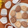 Cute Chestnut Bread Cookie Mold Cartoon Croissant Toast Shaped Biscuit Vegetable Cutting Die Kids Lunch Baking Mold Kitchen Tool
