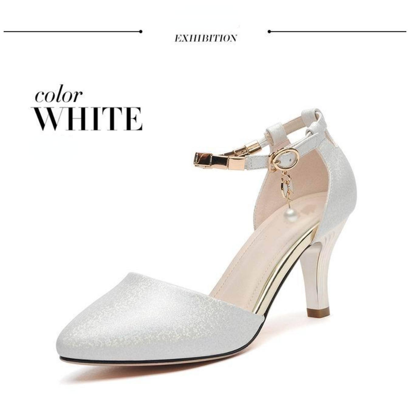 Модная женская обувь для отдыха Сочетайте с женскими босоножками и обувью на высоком каблуке 35 белый 1849₽