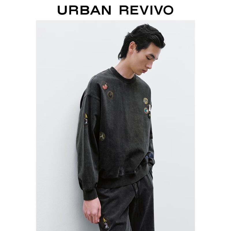 UR Men's Fashion Badge Long Sleeve Thin Fleece T-Shirt