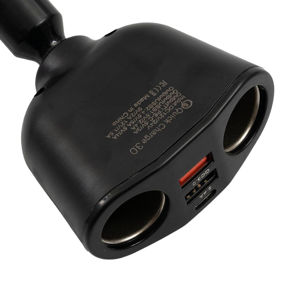 Car Charger Car Accessories 12V/24V ABS+PC Type-C+QC3.0+2.4A