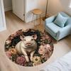 Pigs, Foxes, Rabbits & Llamas pattern round rug,Carpet Rug for Living Room Bedroom Playroom ,Non-slip Floor Mat,Holiday Gifts and Birthday Gifts.