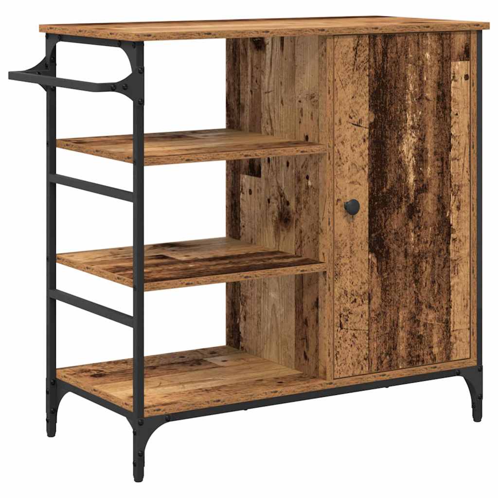 Kitchen Trolley Reclaimed Wood Look 87.5 x 39 x 84.5 cm Engineered Wood