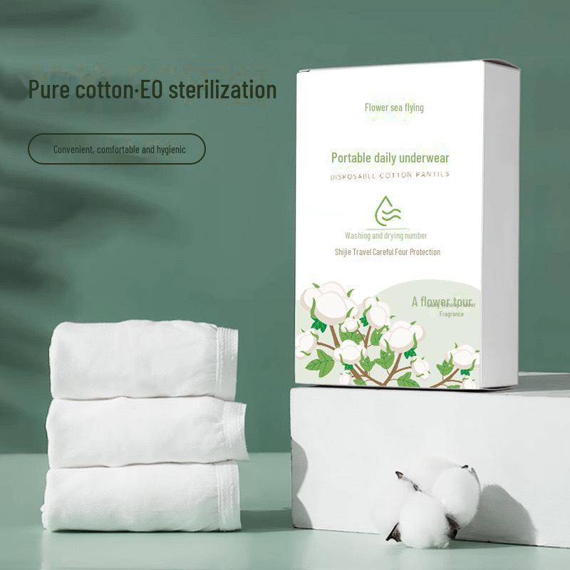 Women's Sterile Disposable Cotton Underwear - Individually Wrapped for Maternity, Travel, Salon Use