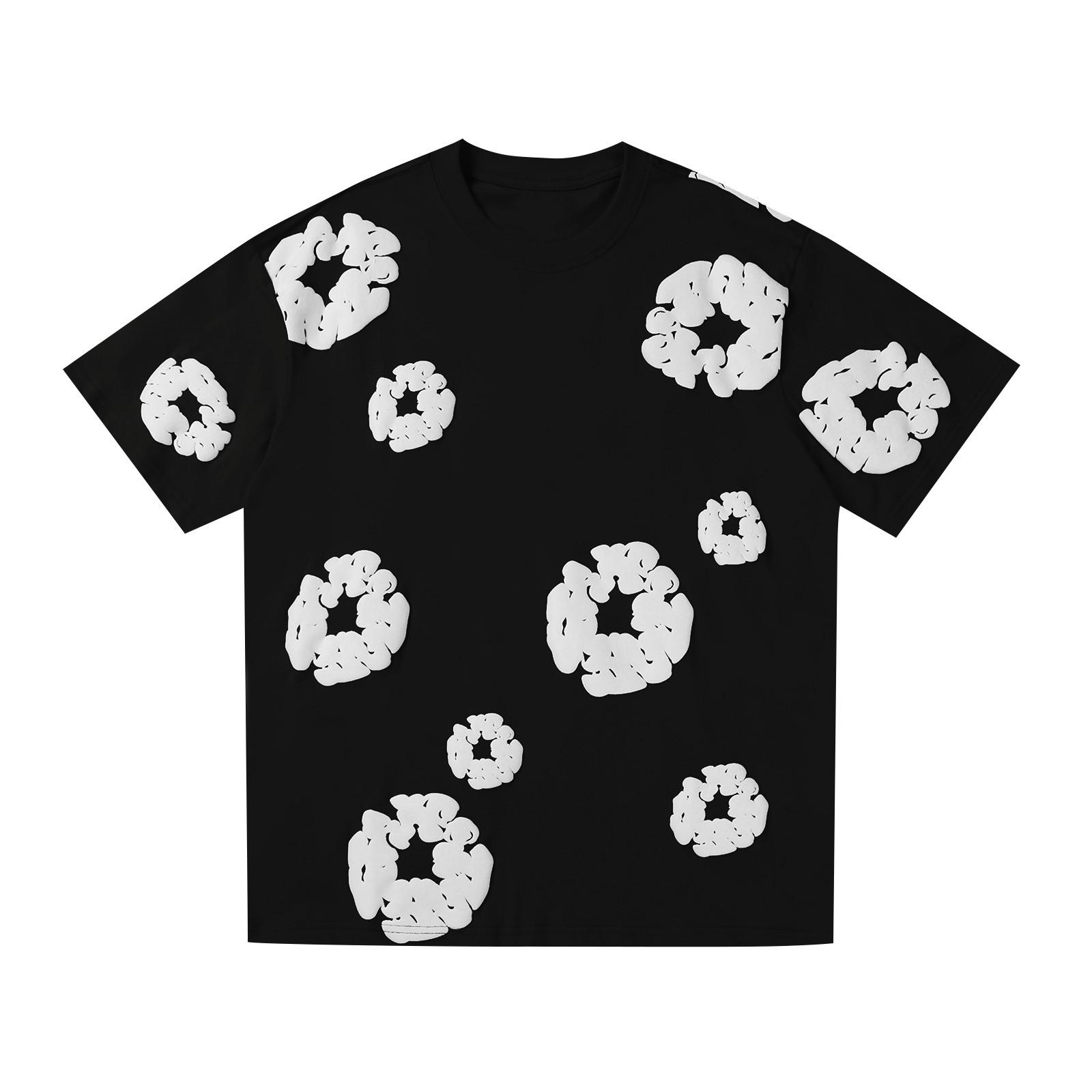 DC-HOME-3 Casual T-shirt voor dames en heren, ronde hals, top met korte mouwen en print L zwart