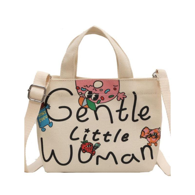 New Large Capacity Shoulder Bags Fashion Letter Painted Canvas Crossbody Bags Tote Bags Birthday Gifts