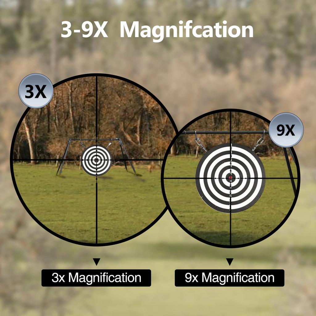 3-9x40 Compact RifleScope Crosshair Reticle with Mounts for Quick Aiming Made Of High-strength Aluminum Alloy