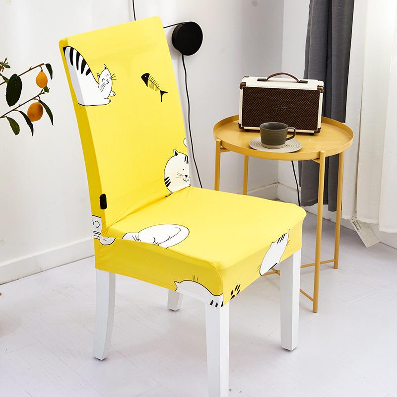 Printed Chair Cover Elastic Chair Cover Restaurant Printed Elastic Seat Cover Multifunctional Hotel Chair Cover