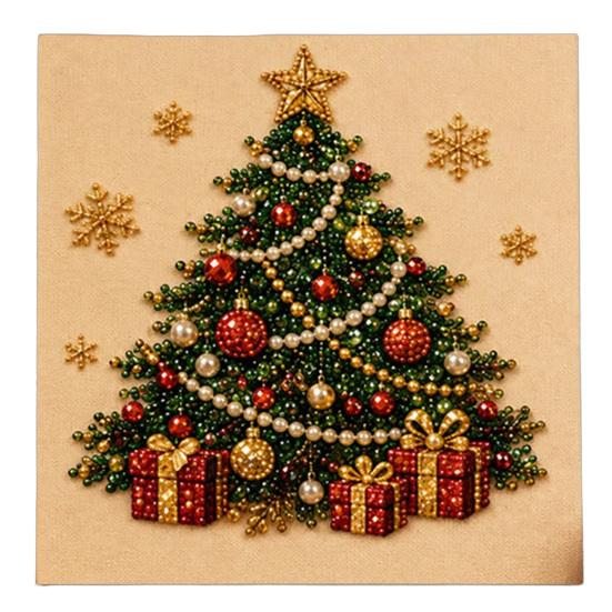 Set d'Arte Pittura con Perline Kit di Perle di Natale Fai da Te con Cornice in Legno, Artigianato Decorativo, Ghirlanda/Decorazioni da Tavolo Babbo Natale/Albero di Natale/Calza/Alce