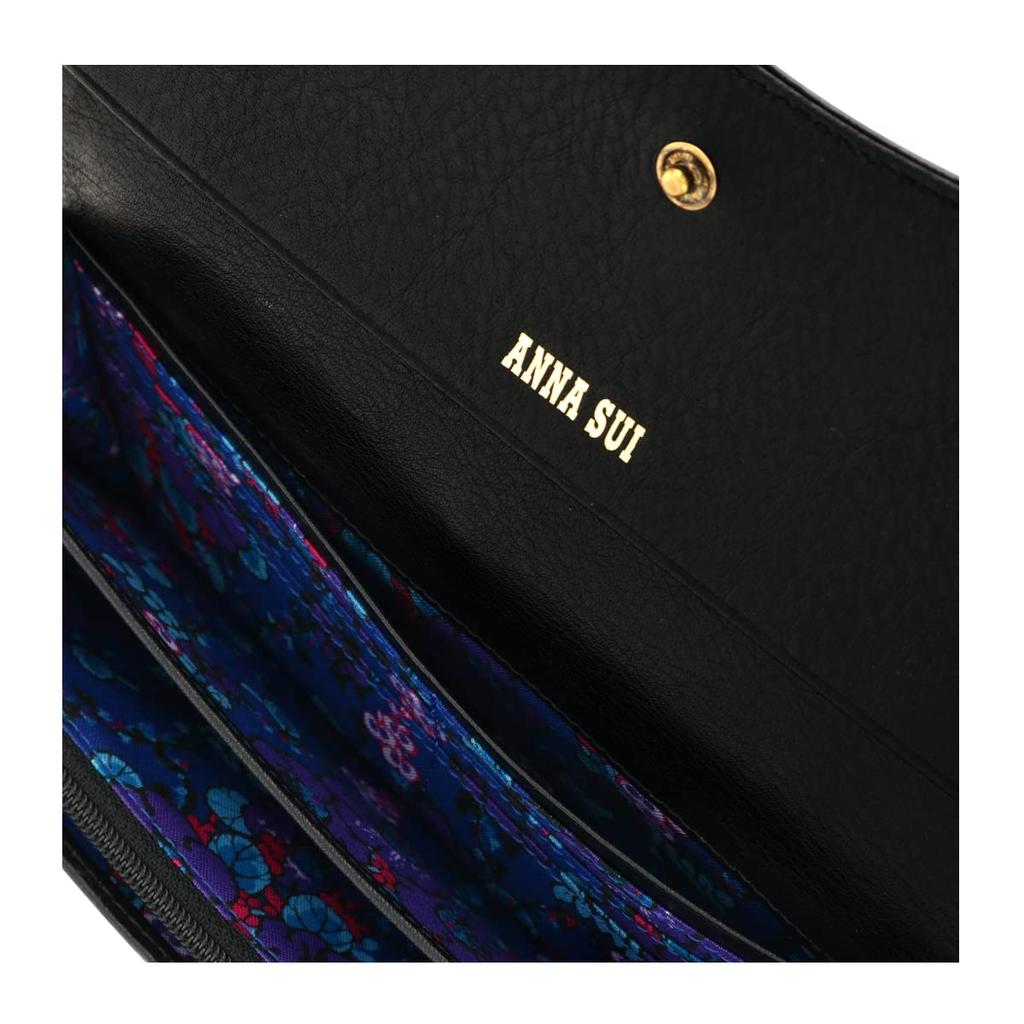 Long Wallet Clasp Genuine Leather Serpent 316110 Cowhide Leather Snake Black [ANNA SUI] Women's [10]