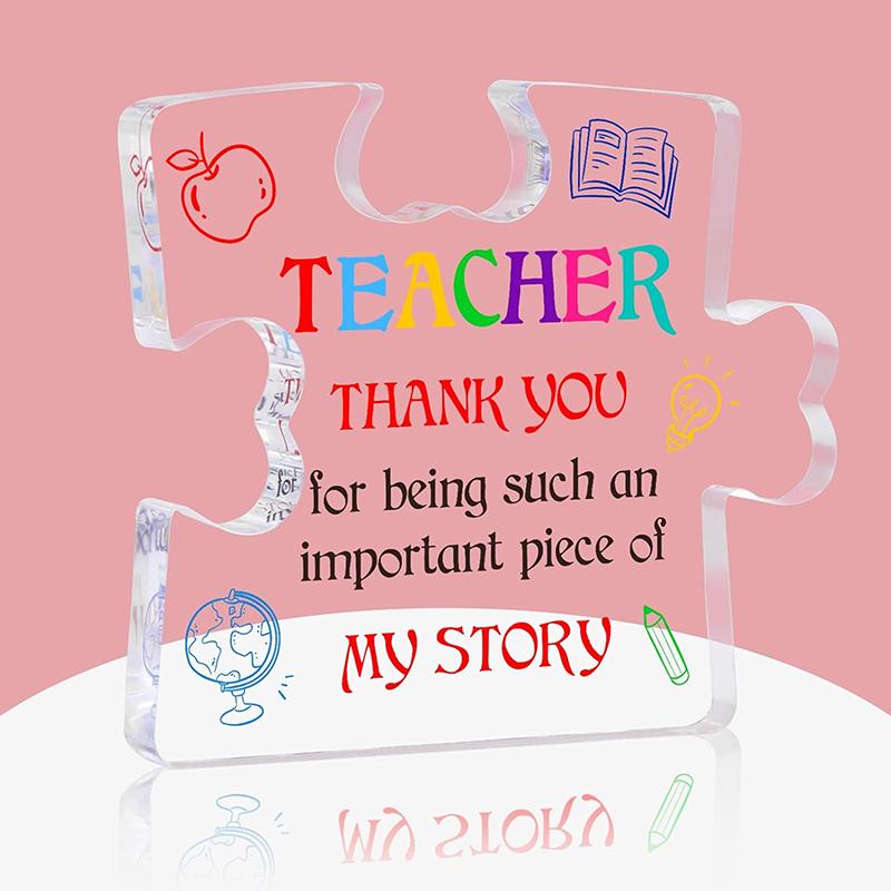 Creative Irregular Acrylic Puzzle Graphic Plaque Graduation Season Thank You Teacher Blessing Plaque Office Desk Decoration Gift