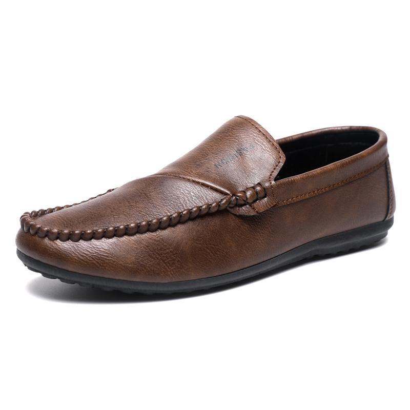 Fashion Genuine Leather Men Loafers Breathable Slip on Men Driving Shoes Italian Luxury Brand Men Casual Shoes Moccasins Chaussure Homme