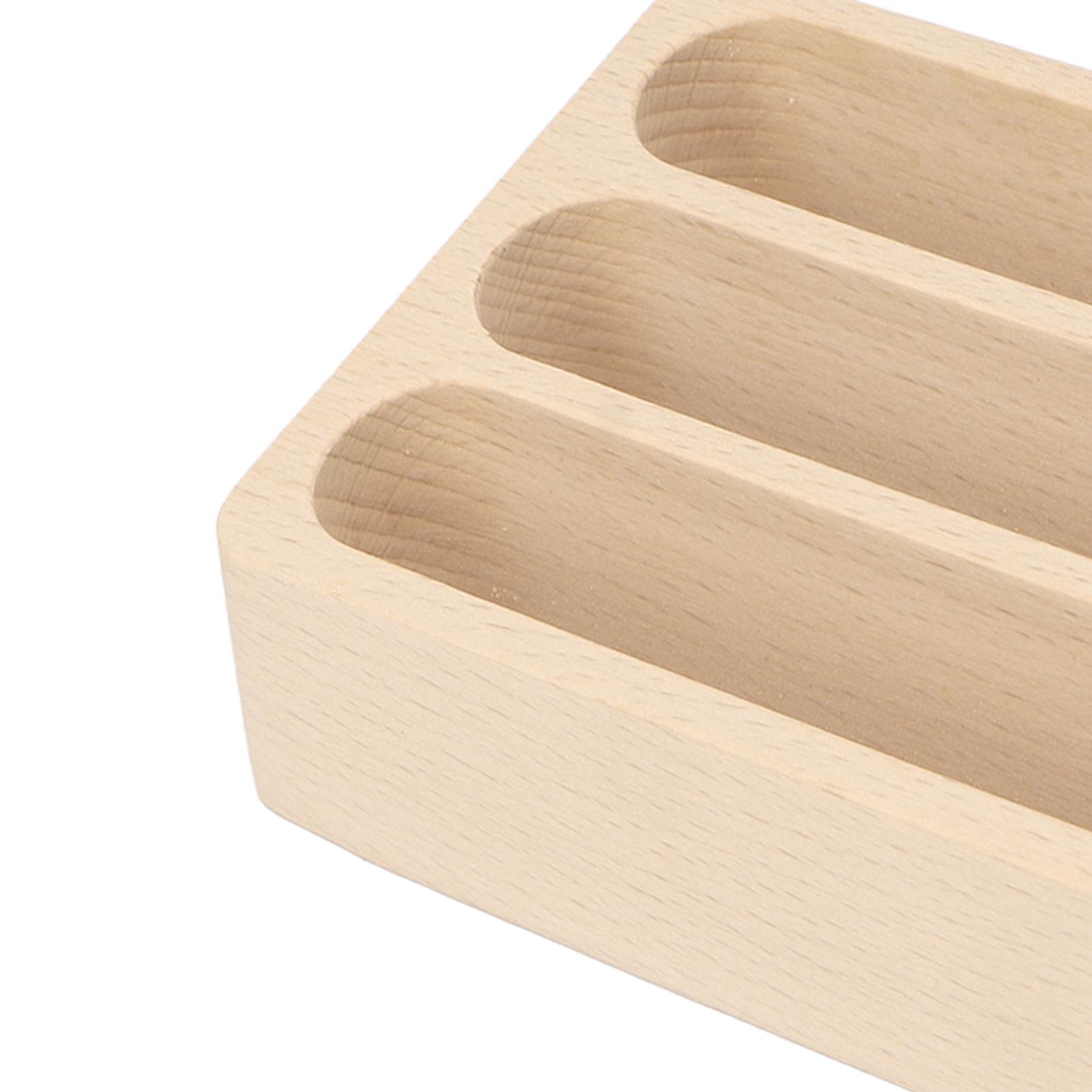 

Business Card Holder Stand 3 Slots High Stability Wooden Name Card Display Counter for Office Salon