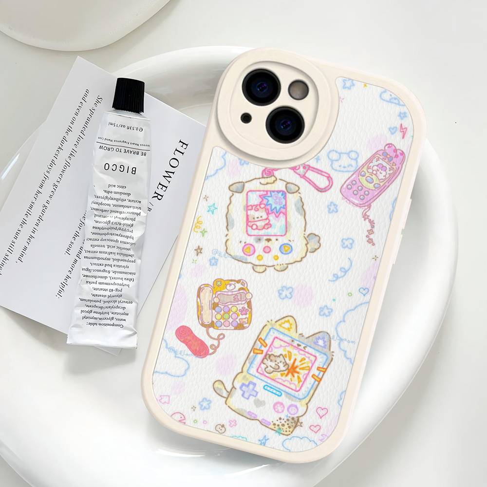 Classic T-Tamagotchi Phone Cover For iPhone 16 15 14 13 12 11 Pro Max Plus Leather Soft Case
