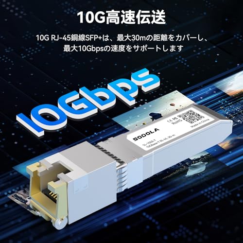 Sodola 10GBase-T SFP+ Module, 10G Copper, 1/2.5/5/10G Multi-Rate Optical Transceiver, Compatible with Cisco SFP-10G-T-S, TP-Link, Netgear, Ubiquiti UF