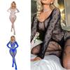 Women Fishnet Mesh Bodystocking Long Sleeve Bodysuit See Through Tights Nightwear Erotic Lingerie Crotchless Jumpsuit