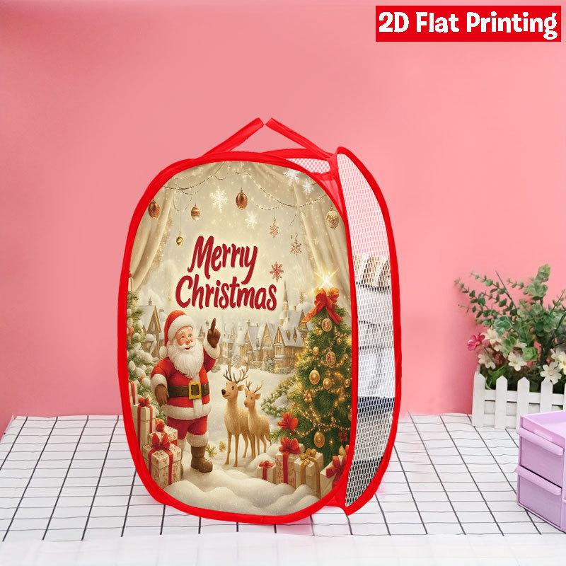 1Pcs Christmas Cardinal Pop-Up Laundry Hamper Expandable Mesh Hamper Basket for Room Bedroom Bathroom Organization Contemporary Storage