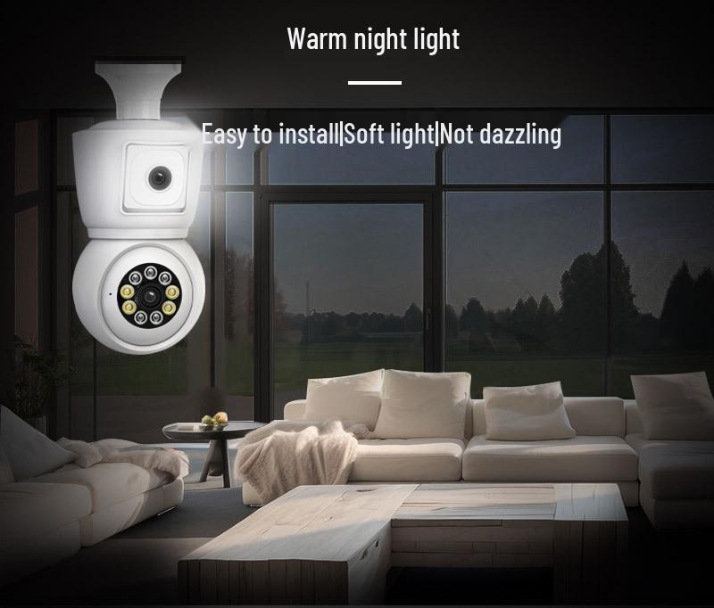E27 Dual Lens Night Vision HD WiFi Camera with Full Color & Dual View