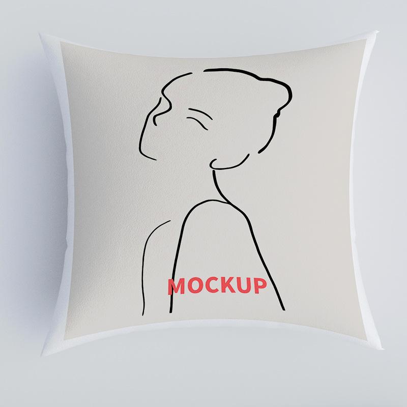 

Nordic Ins Pillow Black and White Modern Simple Pillow Sofa Pillow Back Cushion Solid Color Pillow Cover flannel 45x45cm double-sided [without pillow core]