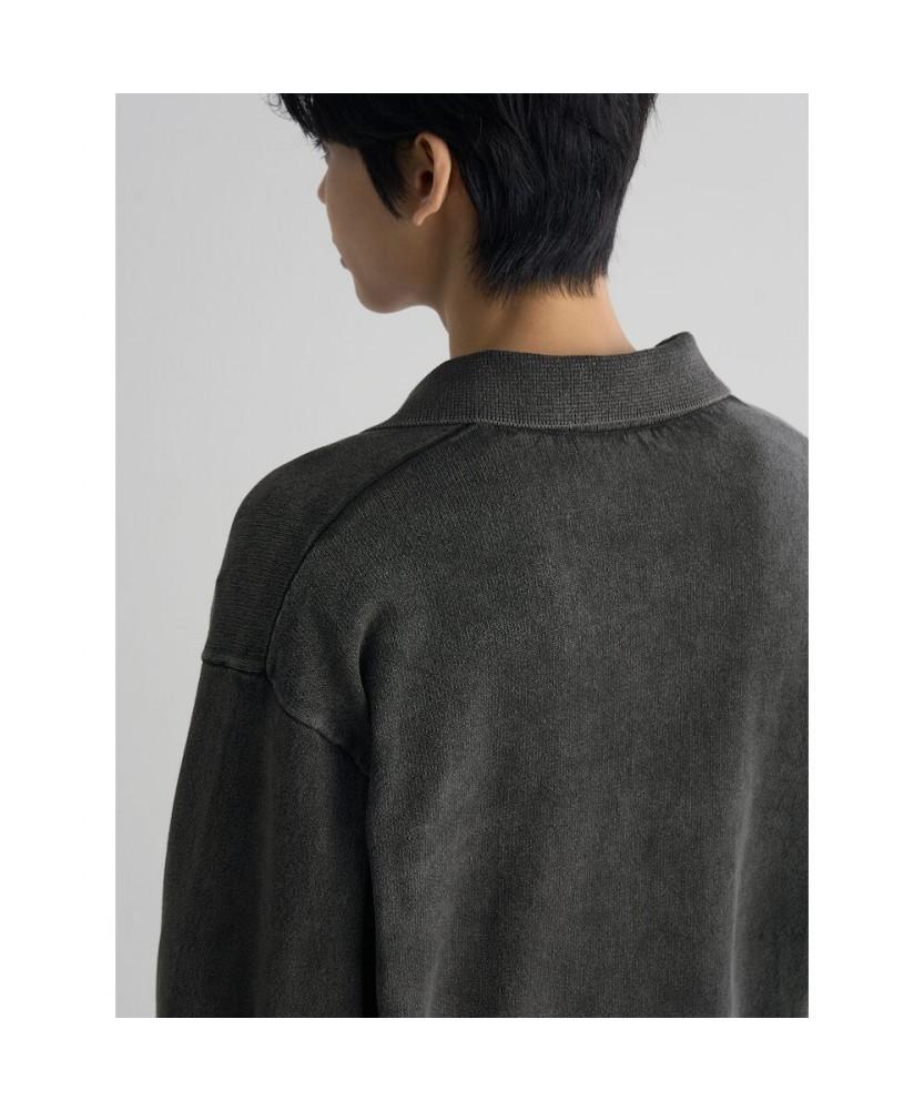 8SECONDS Garment Dyed Collared Neck Knit Ash