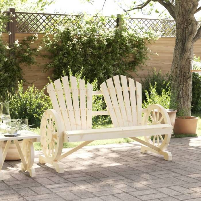 VidaXL Chaise de Jardin AdiRondack 2 Places, Fauteuil avec Dossier, Siège avec Accoudoirs Terrasse Patio Extérieur, Bois de 365095