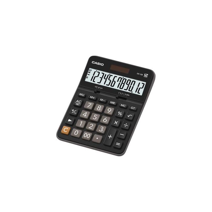 Calculatrice de poche - Dual Power - Dx-12b - 12 chiffres - Grand écran incliné - Noir