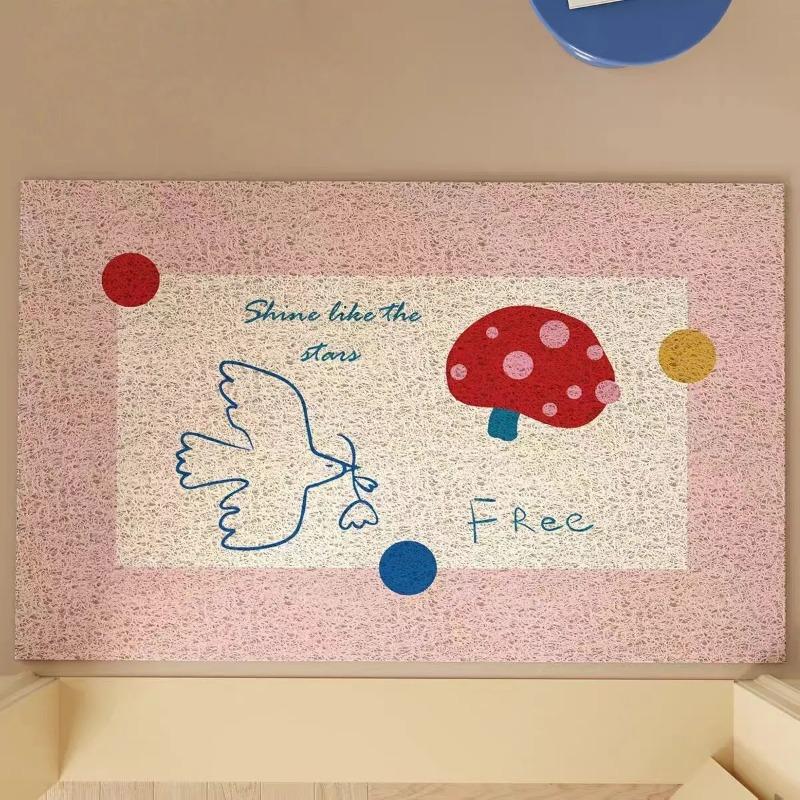 Entrance door carpet entry door floor mat silk ring foot mat
